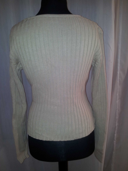 Pullover beige nude mit tiefem Ausschnitt Gr. 36/38