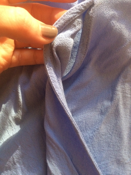 Wickelbluse Shirt Hemd blau XS