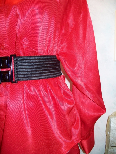 VINTAGE// Rote 80er-Longbluse (super-)oversized Uni Gr. 36-40