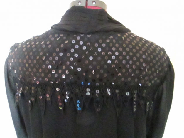 festlicher Überwurf, Bluse, Jacke transparent m. Pailetten