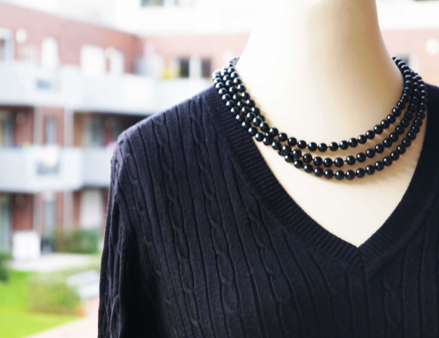 Pullover // Tommy Hilfiger // schwarz // Zopfmuster // Baumwolle