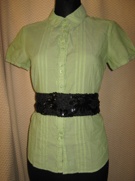 NEUw Romantik Rüschen Peter Pan Kragen Kurzarm Puffärmel Bluse 