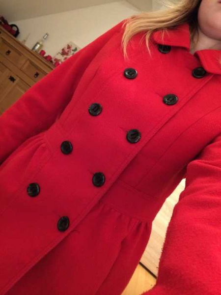 roter halblanger Mantel H&M