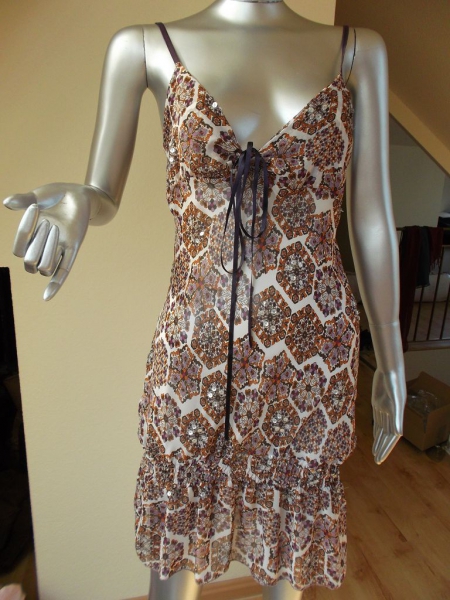 transparentes Top Kleid mit Pailletten Tunika Strandkleid