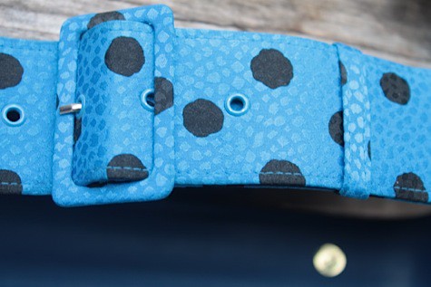 Seidengürtel, manufaktered, Kornblumenblau, Gr.44 +/- NEU!