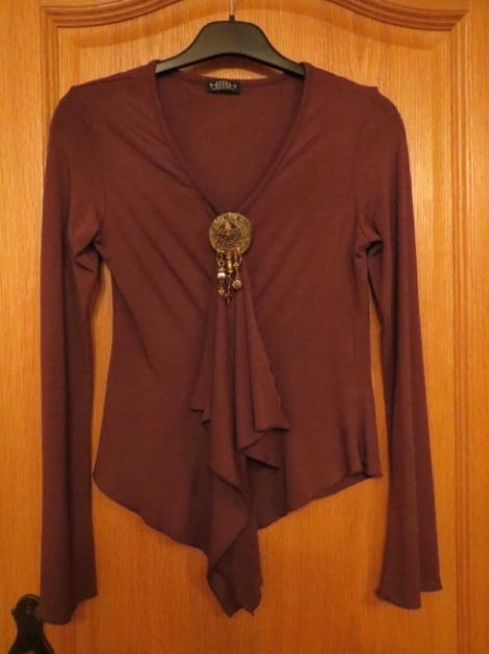 Oberteil, Gr.36/S, schick, neu, braun, Langarm