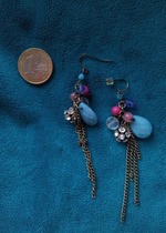 ausgefallene bunte Ohrringe Boho Strass...