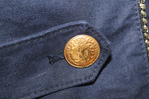 -- Marinejacke --Jacke in Blau Gold-Knöpfen Marine