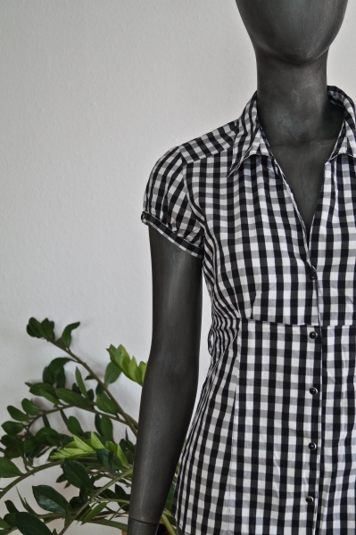 Karierte kurzarm Bluse