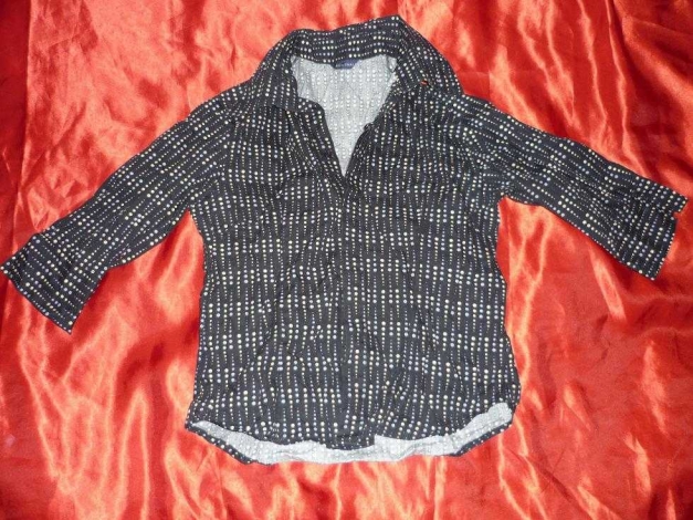 Hemd mit 3/4 Ärmel * 34 36 38 * Thailand * bluse schwarz dots punkte retro