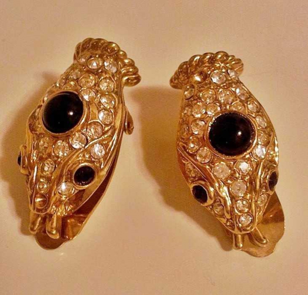 Wundeschöne Schlangenkopf Ohrringe / Orginal aus Indien