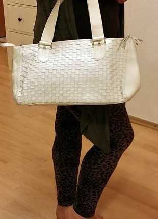 Weiße Echte Leder Tasche
