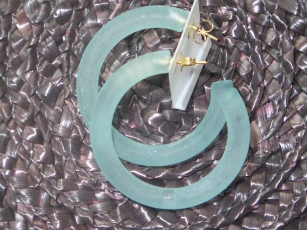 Ohrringe Creolen blassblau 4,5m Durchmesser NEU