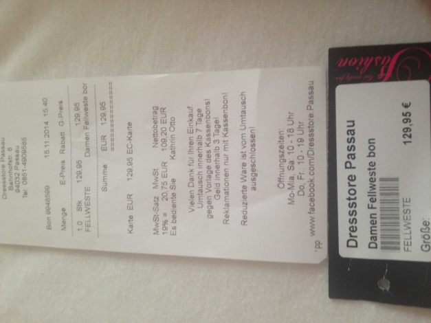 Real Fur Fellweste NEU