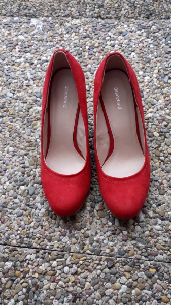 rote Keilabsatz Schuhe / Pumps von Graceland Gr. 39