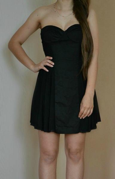 Schwarzes Bustier Minikleid Kleid Tüll Skater Dress Elise Ryan 34 36 XS S Blogger Party NEU