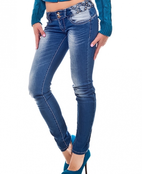 Röhren Jeans Glamour Stretch Gr. 38 Top Neu