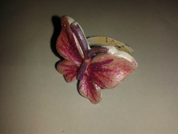 Pink / Lila Schmetterlings Ring