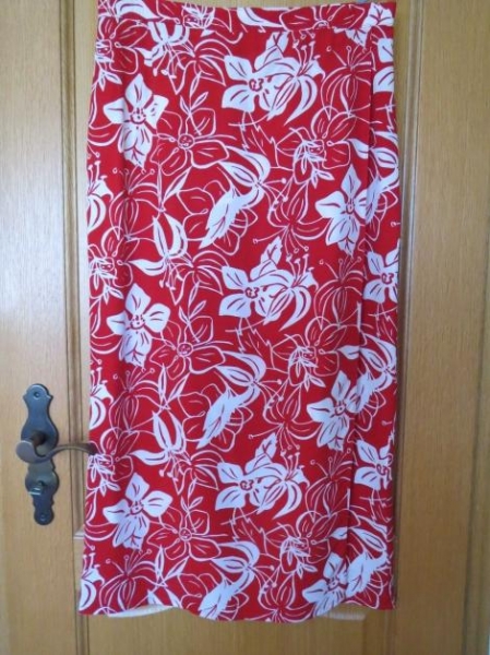 2-Teiler, Rock und Bluse, florale Muster, Gr.42/M