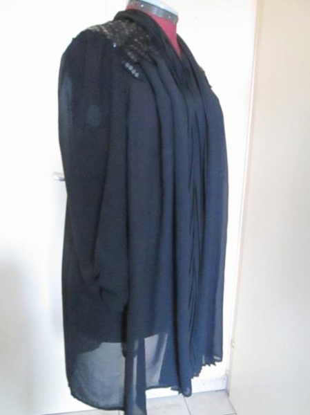 festlicher Überwurf, Bluse, Jacke transparent m. Pailetten