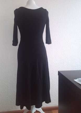 Wadenlanges Kleid, Herbstkleid, stretch, H&M, schwarz