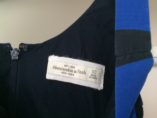 hübsches Abercrombie Kleid blau schwarz gestreift