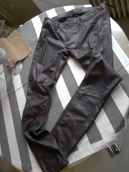 Kunstlederhose Gr.XL 42 bordeauxfarben