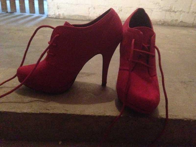 Deichmann Graceland Schuhe Pumps mit Schnür rot