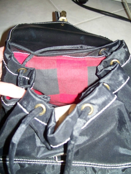 Schwarzer Freizeitrucksack/ Mamirucksack im Vintage-Style