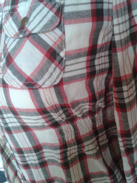 Karierte Bluse rot/beige Gr.146/152