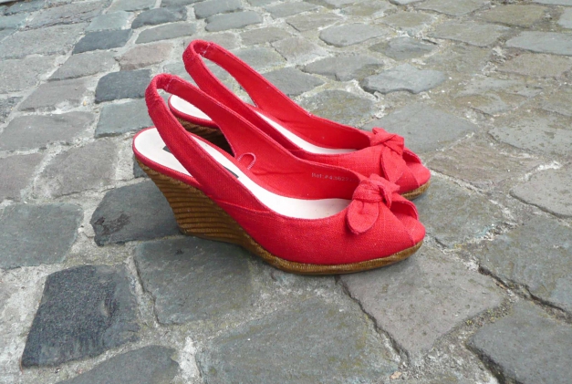 Mango Peeptoes Slingbacks Wedges Keilabsatz Pumps rot Gr.36