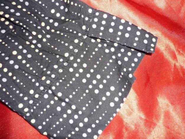 Hemd mit 3/4 Ärmel * 34 36 38 * Thailand * bluse schwarz dots punkte retro