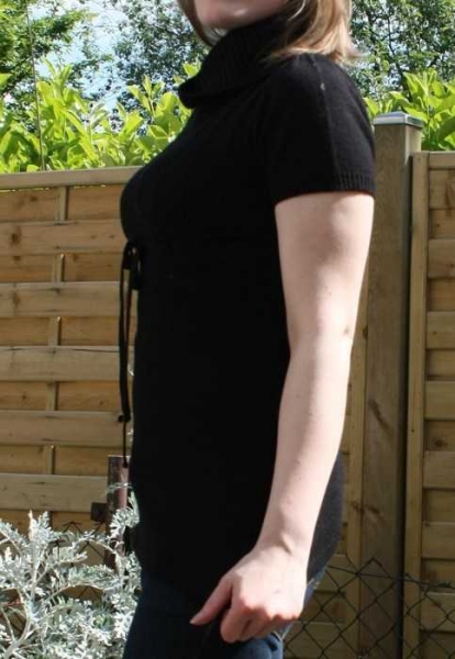 Strickkleid, Pullover kurzarm, Rollkragen, Laura Scott, Gr. 32/34