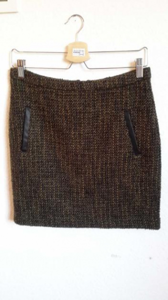 Bouclé Mini Rock mit Lederdetails von Esprit