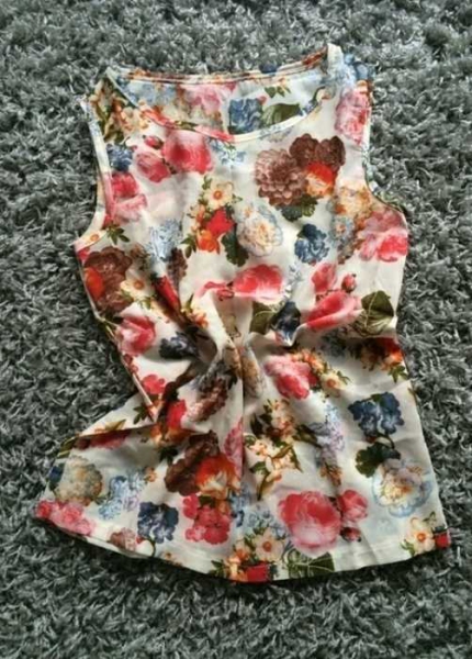 blumen top chiffon bunt