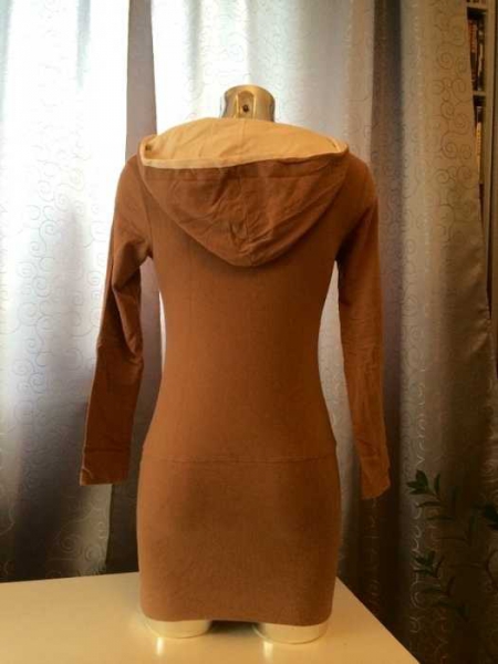 Apsara Longshirt Kleid Sweatshirtkleid Braun weiß Gr.S