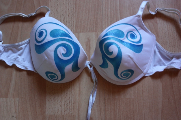 Super schöner BH, H&M, Censored, Gr. 75C, Tribal, weiß, blau