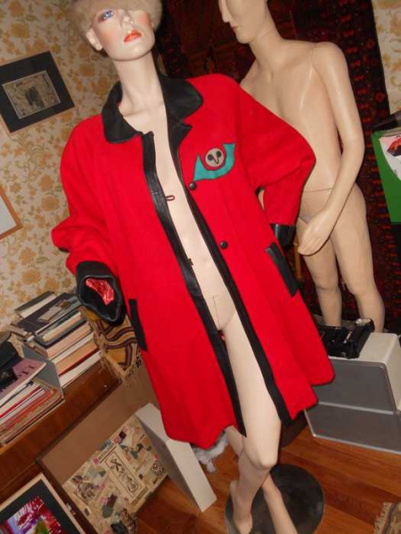 vintage Design Winter Mantel Cape Large unisex leder Patches