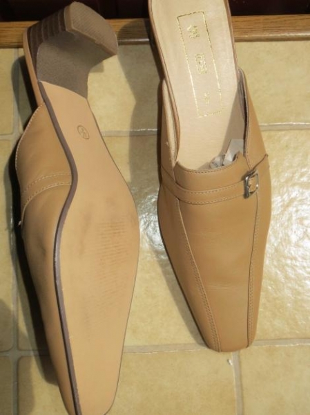 Schuhe/Pantoletten Mules/Leder,4cm Absatz,beige