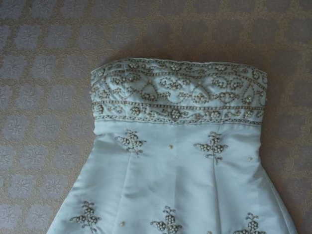 Wunderschönes romantisches Brautkleid Verlobung Abiball Ballkleid Standesamt Apart Perlen Stickerei