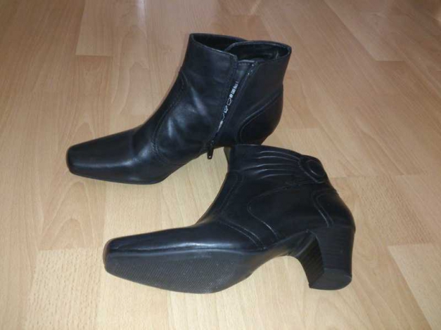 Schwarze Stiefeletten Stiefel rockabilly 40 leder / 5th Avenue