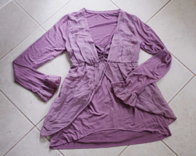 Longshirt 2-Lagen-Look flieder