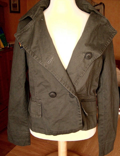 Blazer Parka Jacke *Military* Steampunk Army Trenchcoat XXS xs s Zweireiher Übergang. 32 34 36