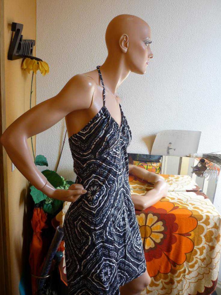 Hippie Kleid * 38 S M * Retro 60er 70er Ethno Boho Hipster * psychedelic * neckholder * Preis: VHB