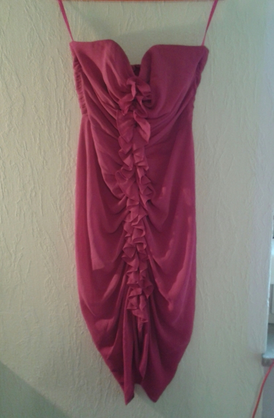 gerafftes pinkes Abendballkleid, Abiball, Brautjungfer