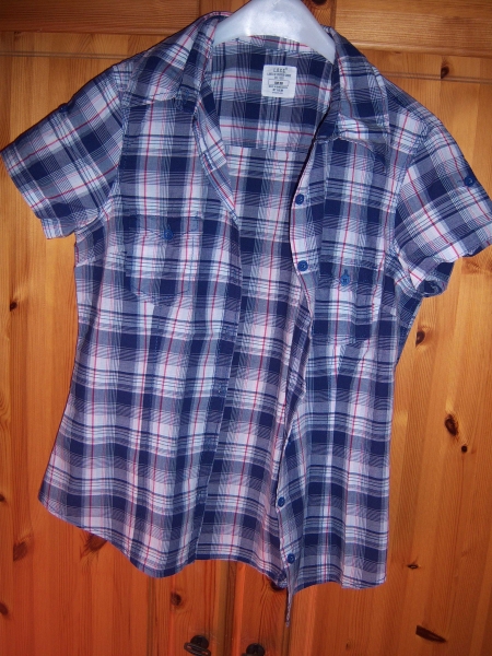 blau kariertes Hemd/ Bluse