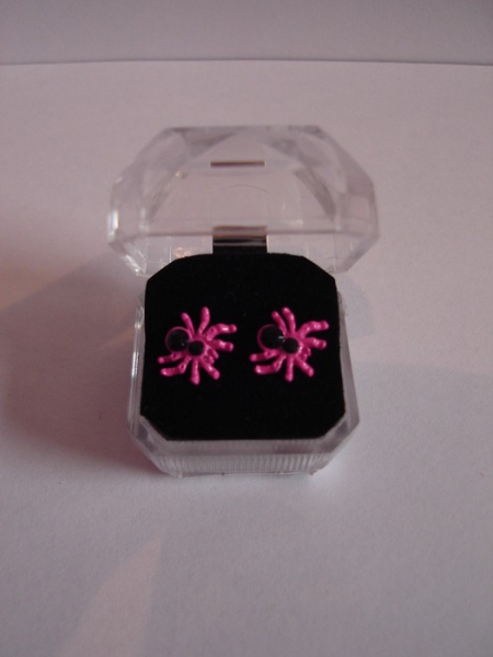 Claire's Ohrringe Spinnen Pink Skrull