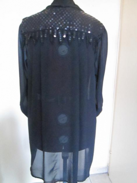 festlicher Überwurf, Bluse, Jacke transparent m. Pailetten