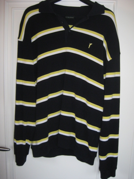 w. Neu Golfino Pullover schwarz gelb weiß gestreift Größe 52