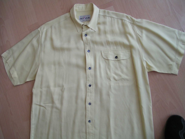 PRO MAN hochwertiges leichtes VISCOSE Herren 1/2 Arm Hemd GELB Gr. S 37/38